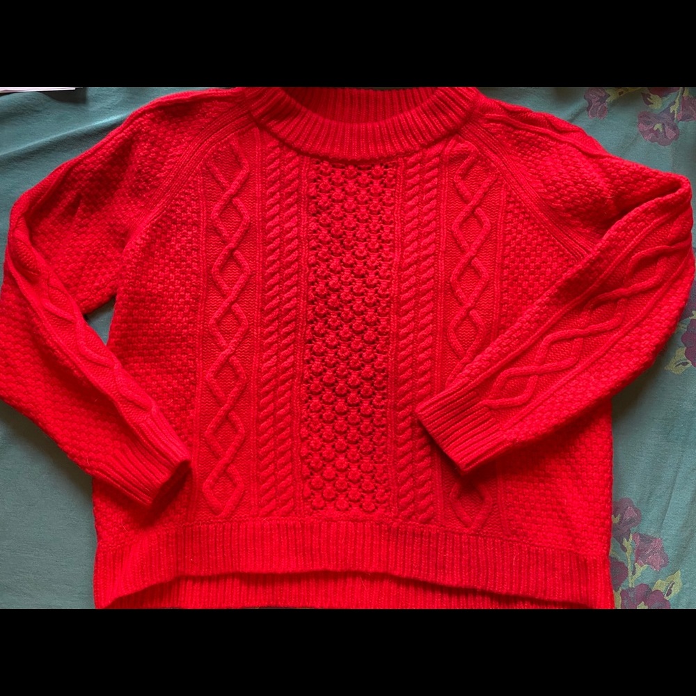 Bright Orange Lambswool Land’s End Canvas Sweater